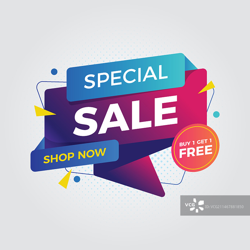 折纸风格的促销banner图片素材