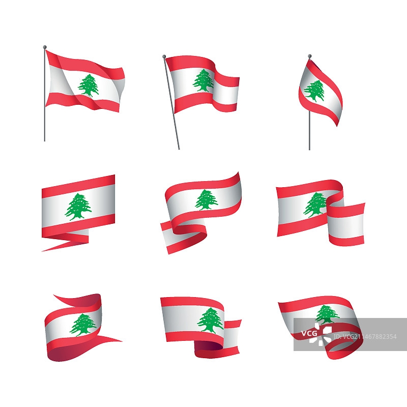 逼真的黎巴嫩国旗素材图片素材