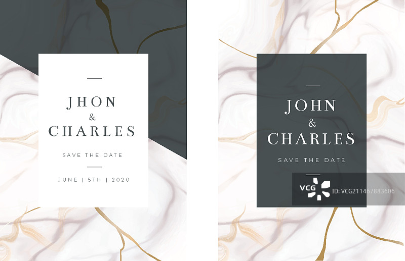 婚礼大理石卡片模板图片素材