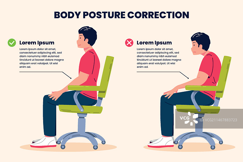 姿势矫正信息图表模板图片素材