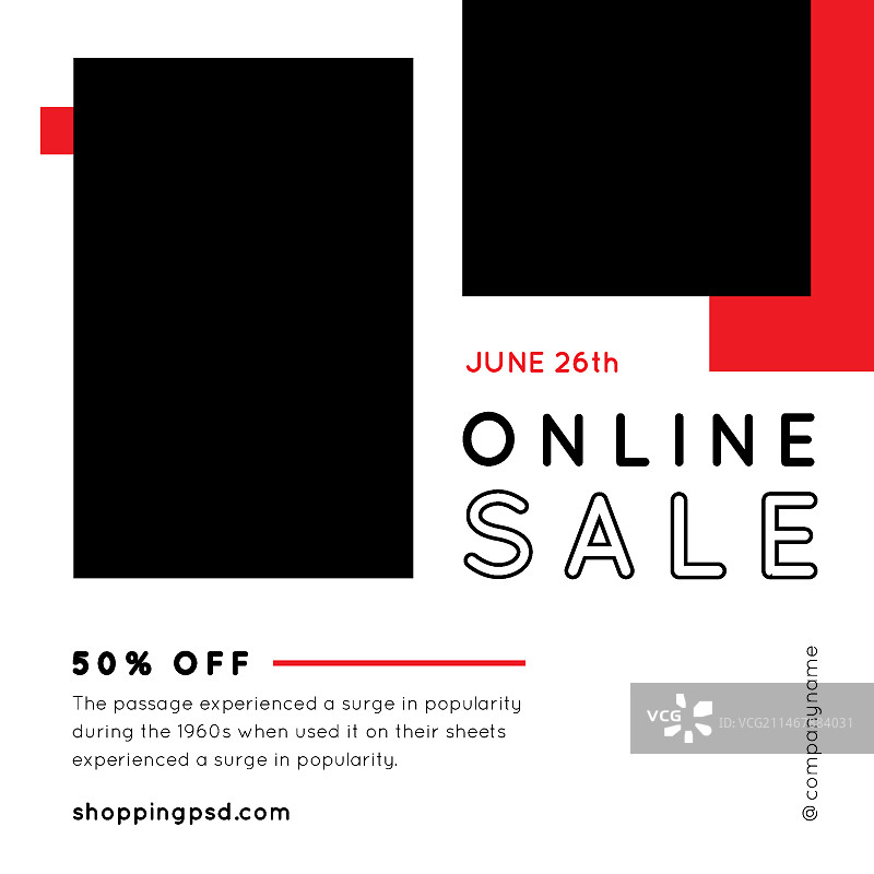 在线购物方形宣传单模板图片素材