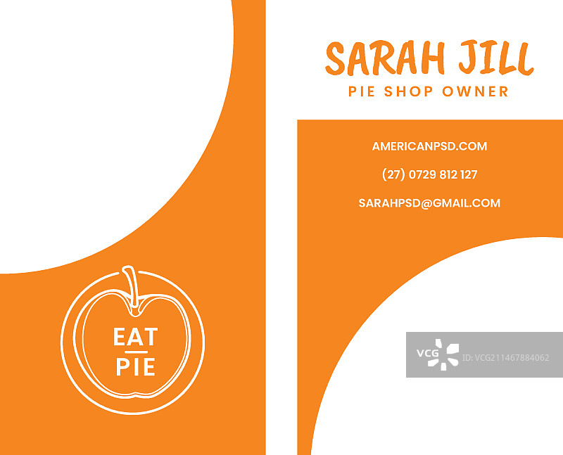 美式馅饼名片模板图片素材