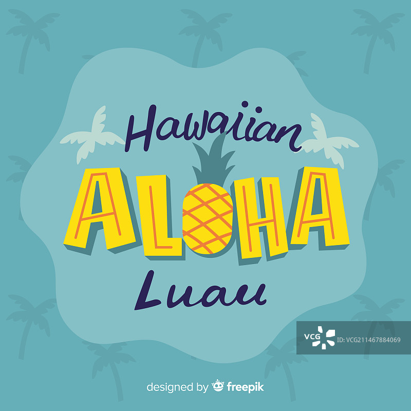 夏威夷宴会主题字母背景图片素材