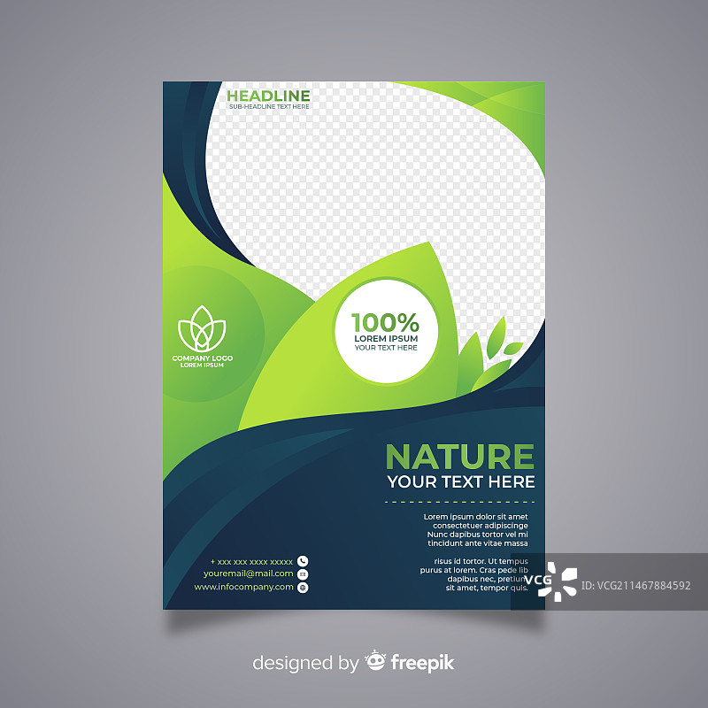 扁平风格现代自然宣传单模板图片素材