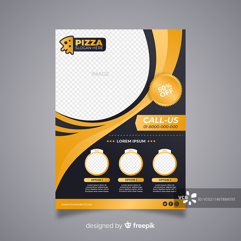 抽象设计的现代餐厅宣传单图片素材