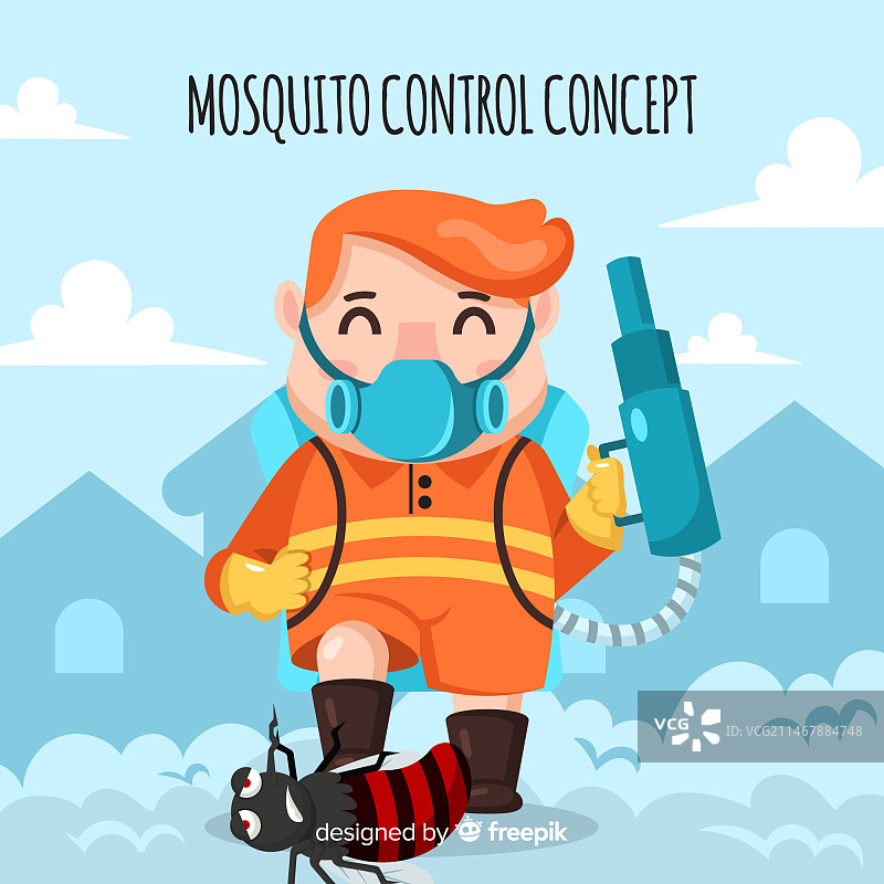 手绘蚊虫防治背景图片素材