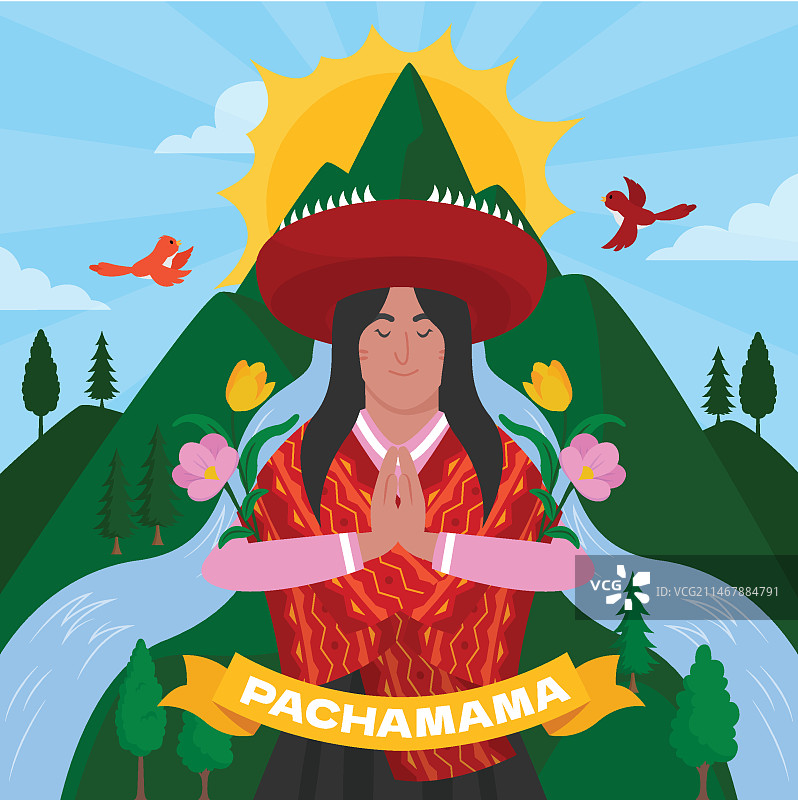 大地之母节插画图片素材