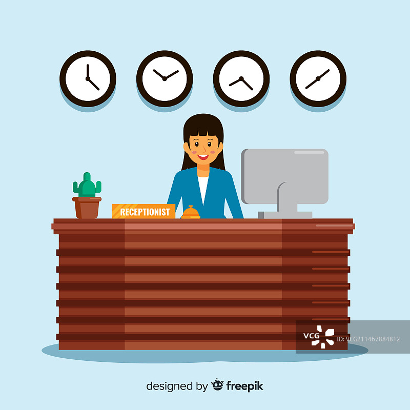 扁平风接待背景图片素材