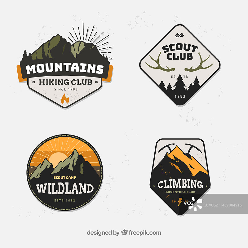 现代山地徽章图片素材