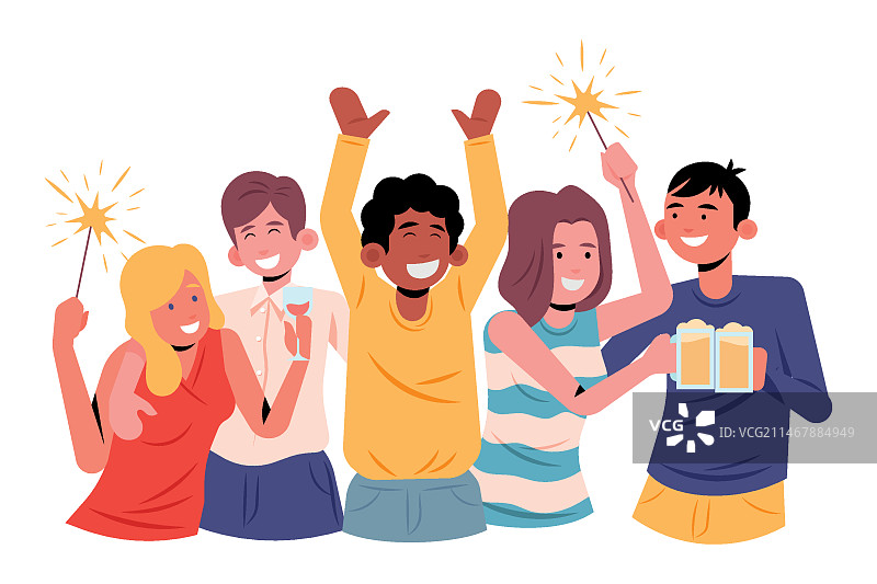 人们共同庆祝的概念图片素材