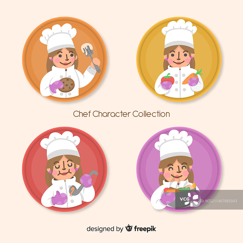 可爱厨师角色集合图片素材