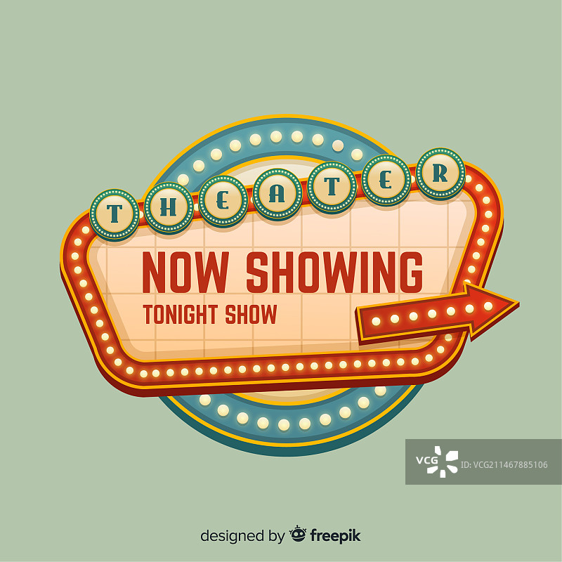 复古风格的经典霓虹灯标志图片素材