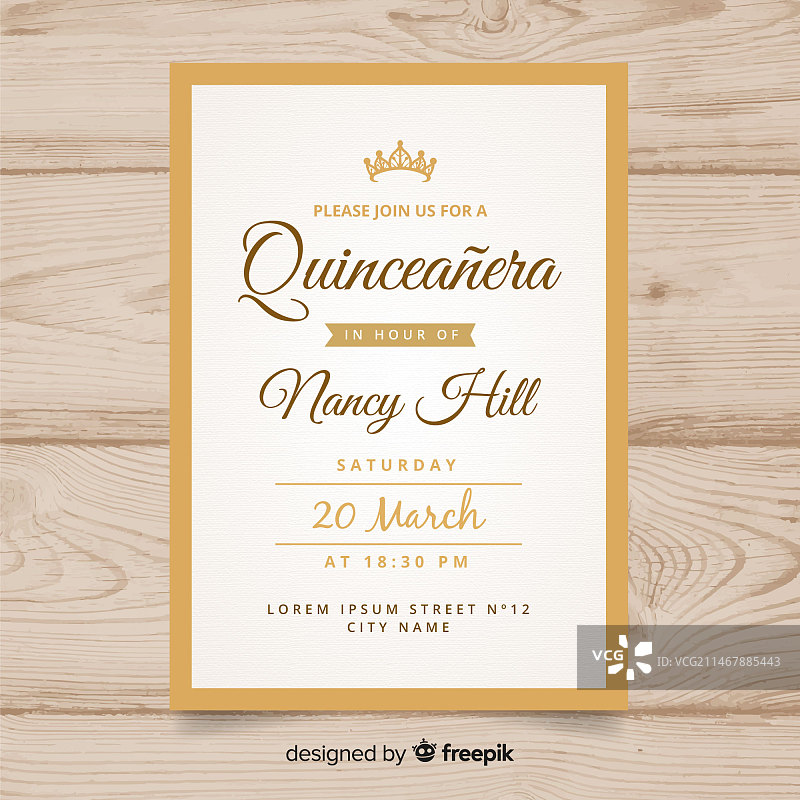 十五岁少女派对邀请函图片素材