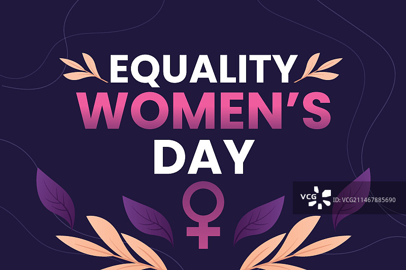 妇女平等日渐变插画图片素材