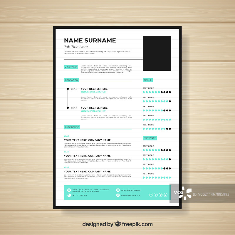 具有优雅风格的现代简历模板图片素材