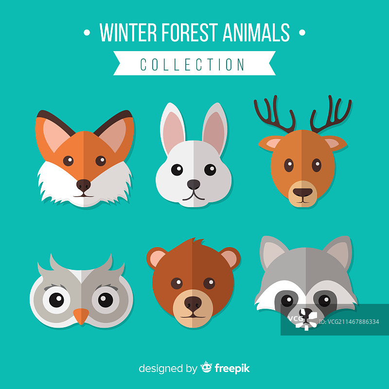 冬季森林动物合集图片素材