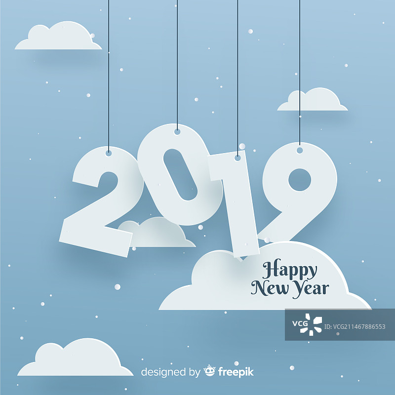 2019新年剪纸背景图片素材