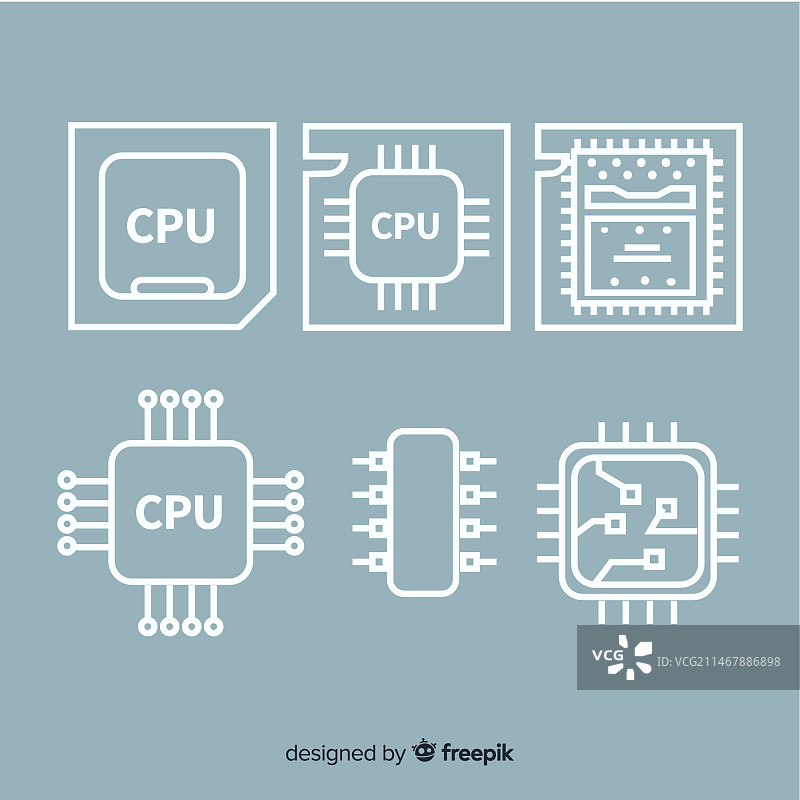 现代CPU集合图片素材