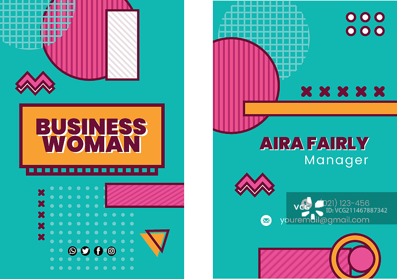 女商人名片模板图片素材