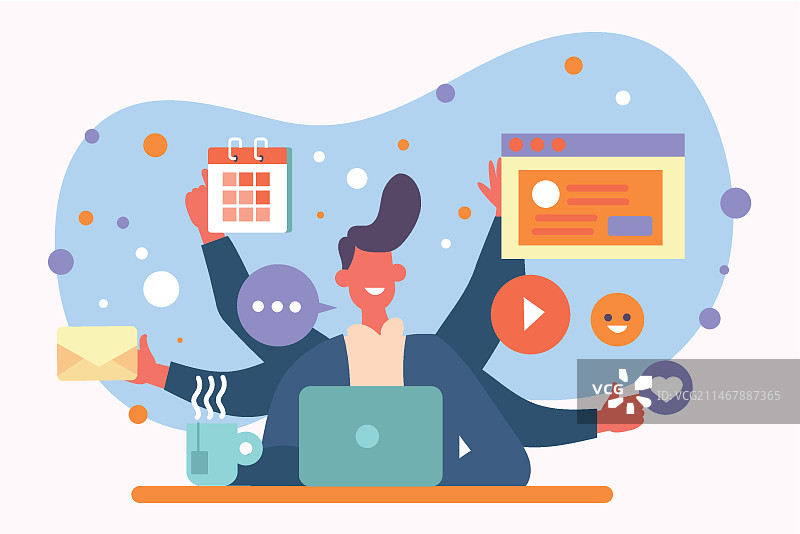 多任务处理概念插画图片素材