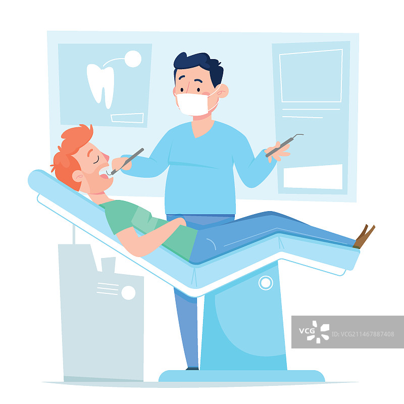 卡通牙科护理概念图片素材