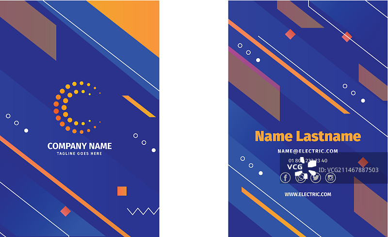 电工双面名片图片素材