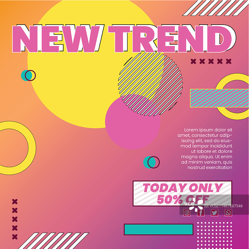 在线购物方形宣传单模板图片素材