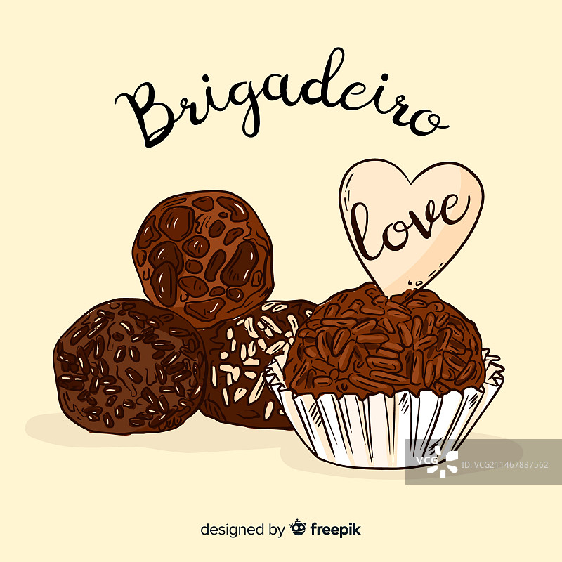 可爱的巴西巧克力球手绘作品图片素材
