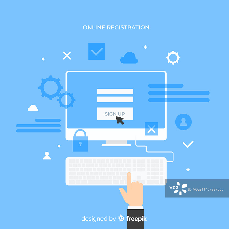 现代在线注册概念图片素材