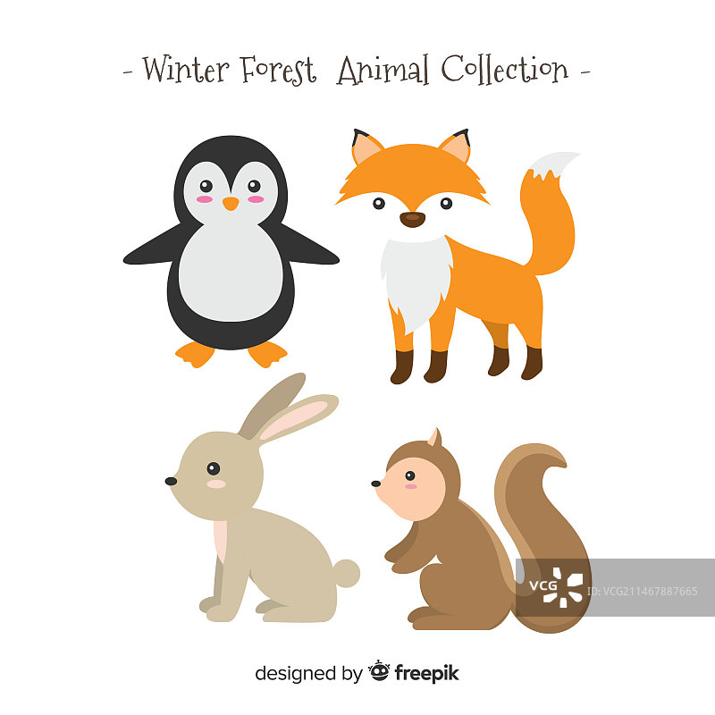 冬季森林动物合集图片素材