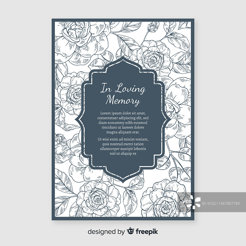 花卉风格的精美葬礼邀请函图片素材