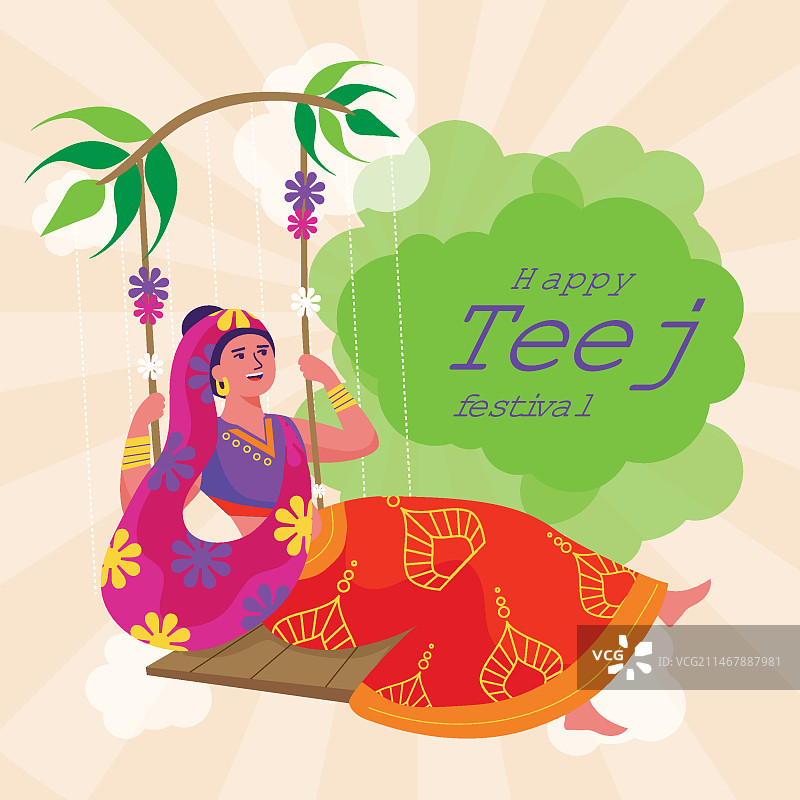 Teej节插画图片素材