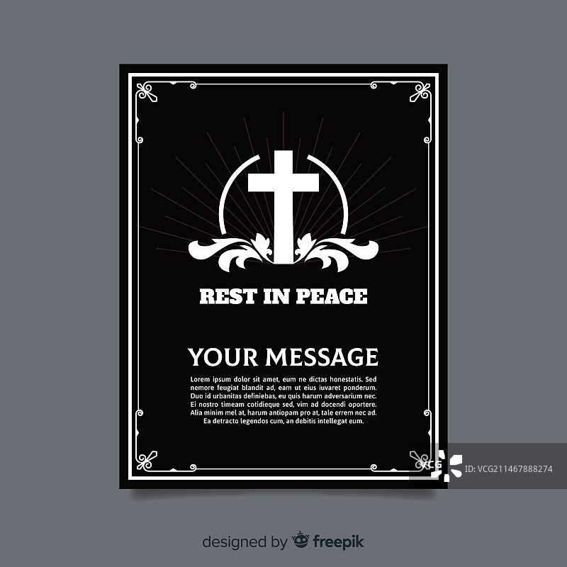 葬礼卡片模板图片素材