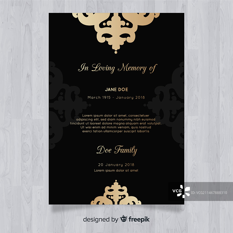 葬礼卡片模板图片素材