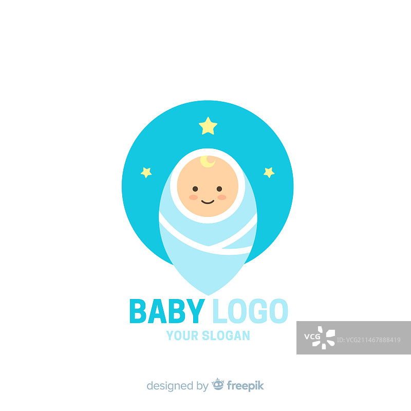 可爱的婴儿用品店logo模板图片素材