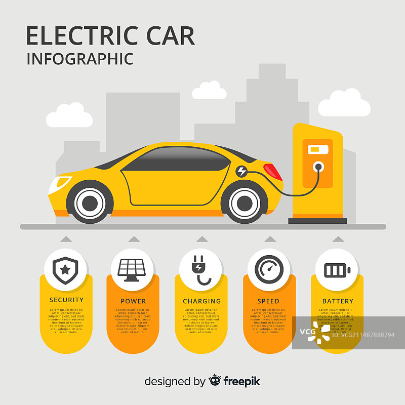电动汽车信息图图片素材