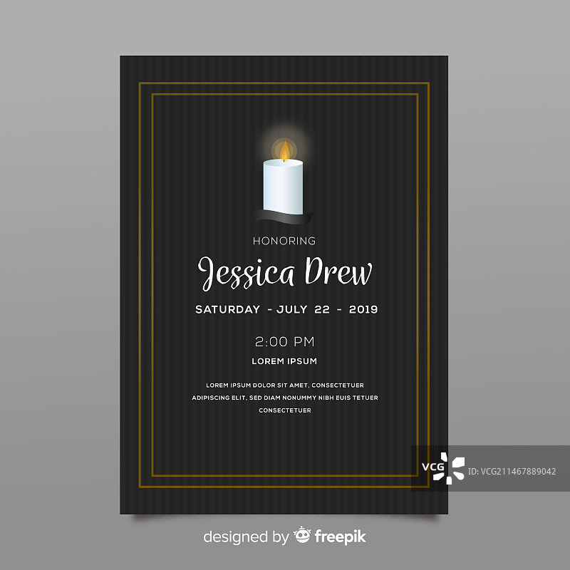 葬礼卡片模板图片素材