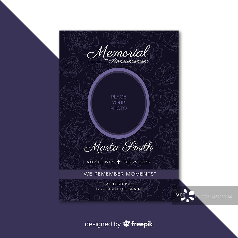 葬礼卡片模板图片素材