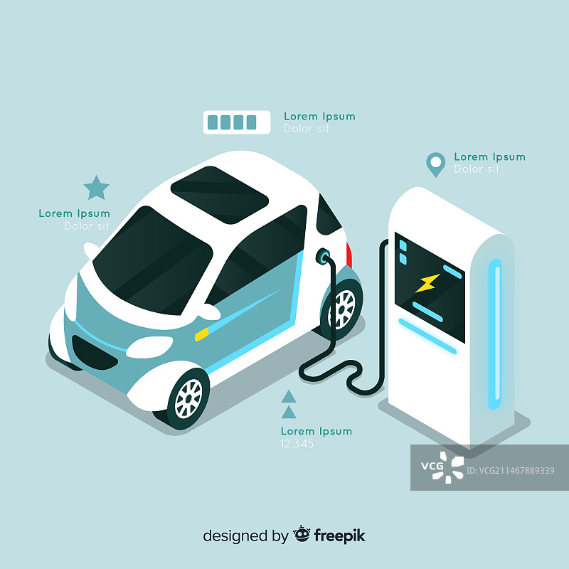 2.5D电动汽车图片素材