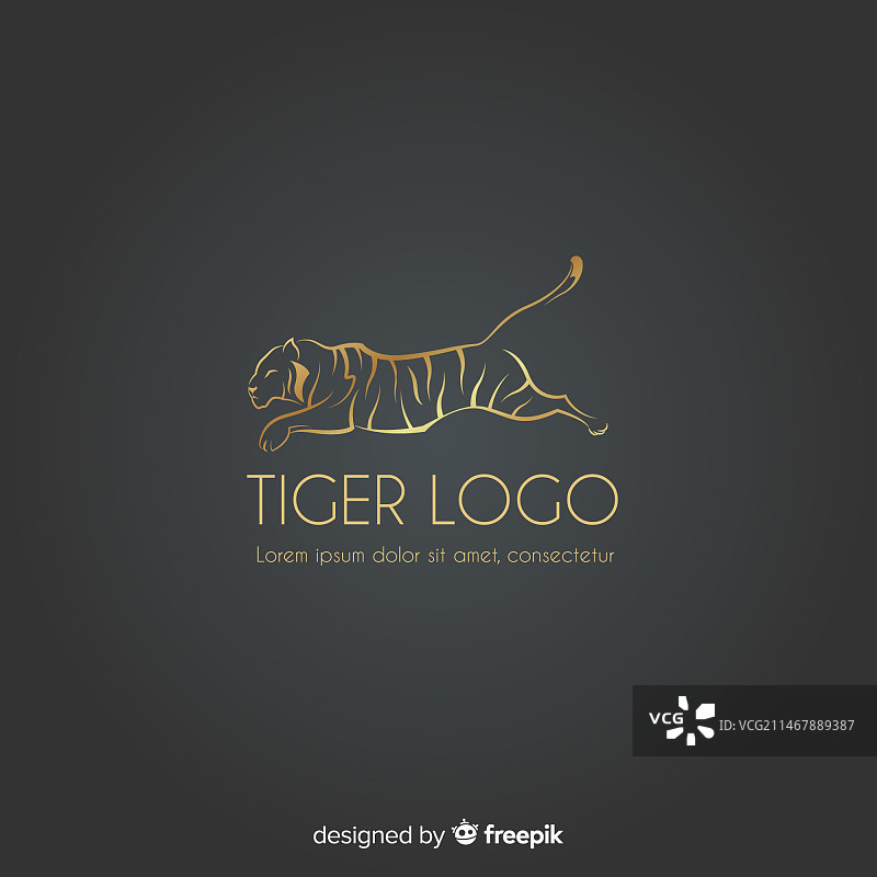 金色老虎标志图片素材