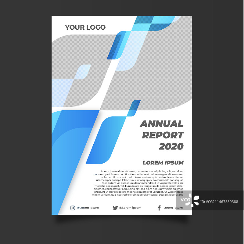 带女商人的抽象年度报告模板图片素材