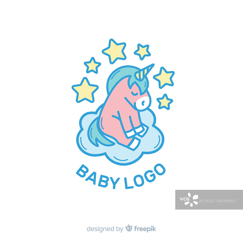 具有现代风格的可爱婴儿用品店logo模板图片素材