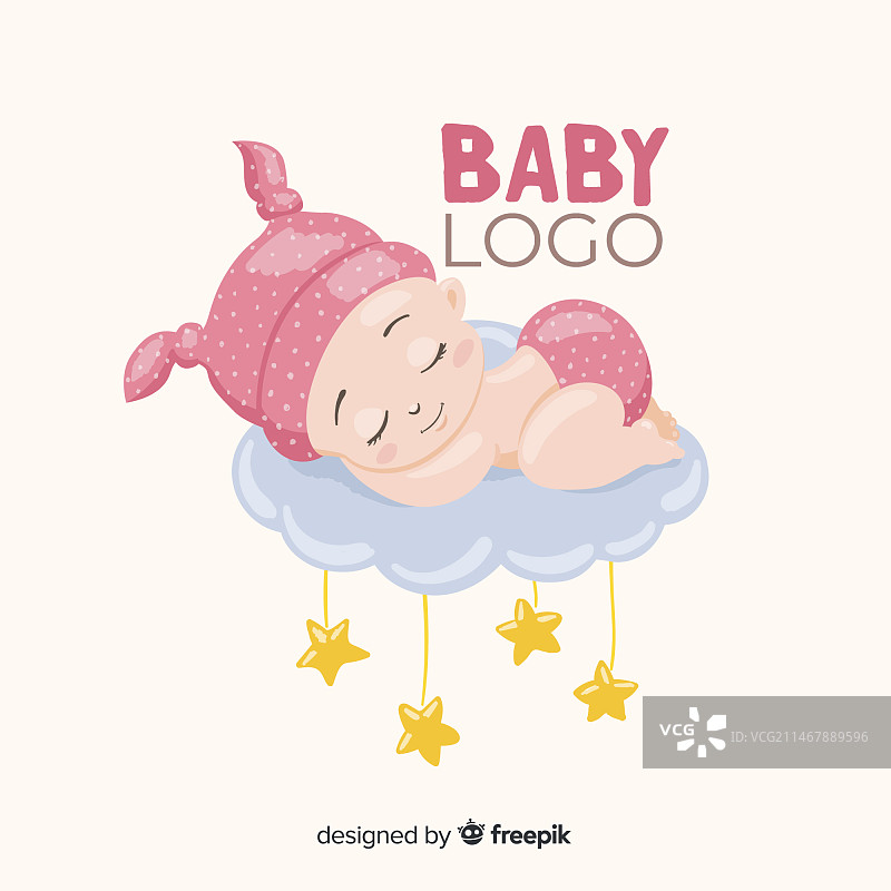 具有现代风格的可爱婴儿用品店logo模板图片素材