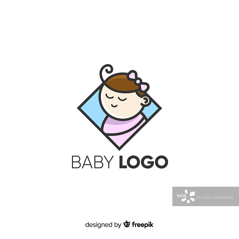具有现代风格的可爱婴儿用品店logo模板图片素材