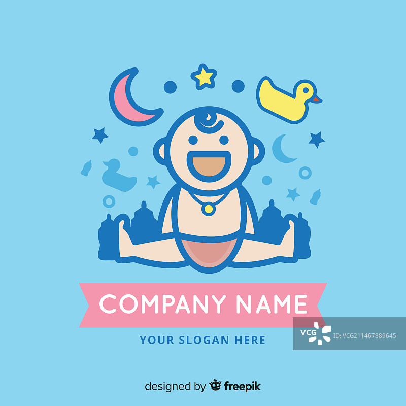 具有现代风格的可爱婴儿用品店logo模板图片素材