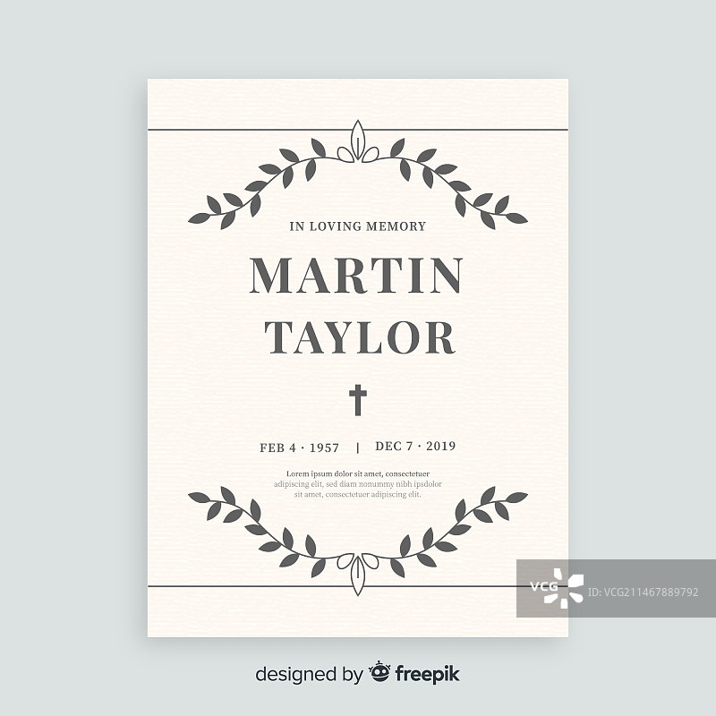 葬礼卡片模板图片素材