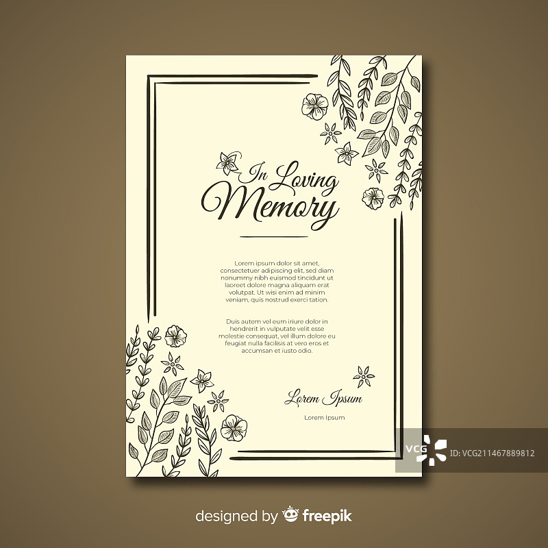 葬礼卡片模板图片素材