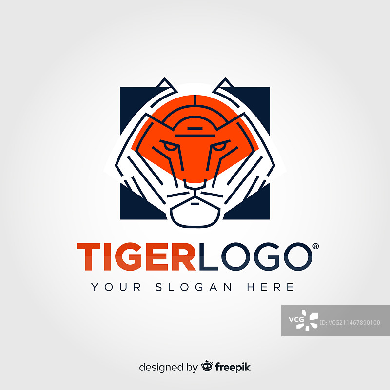 线性老虎标志图片素材