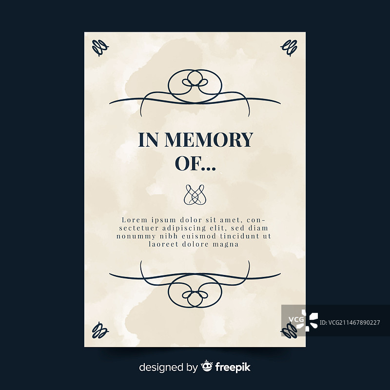 水彩葬礼卡片模板图片素材