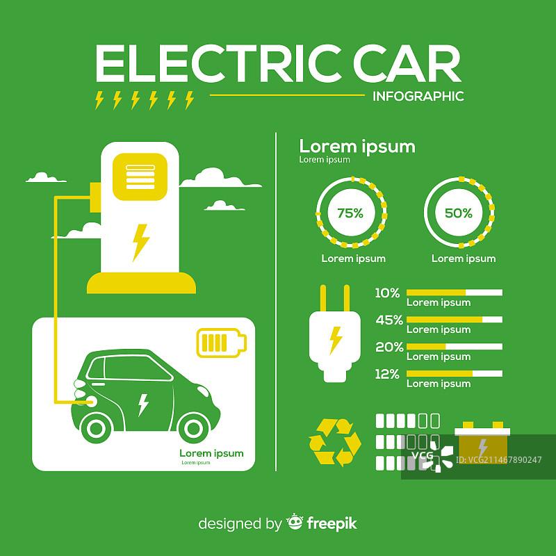 电动汽车信息图图片素材